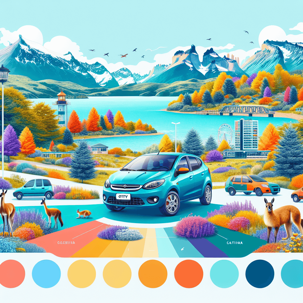 City car amidst Bariloche's vibrant wildflowers and wildlife