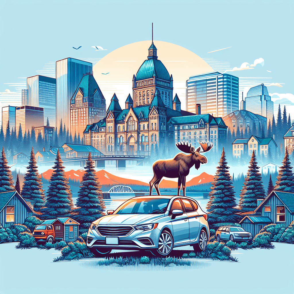 City car in Prince Albert, with Moose, Pines, and Sunset.