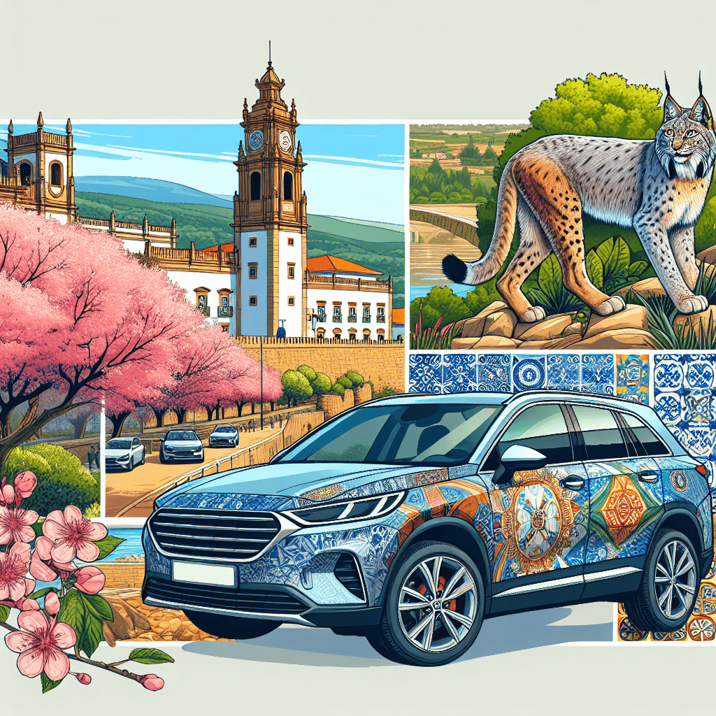City car, Castelo Branco Palace, cherry blossom, lynx
