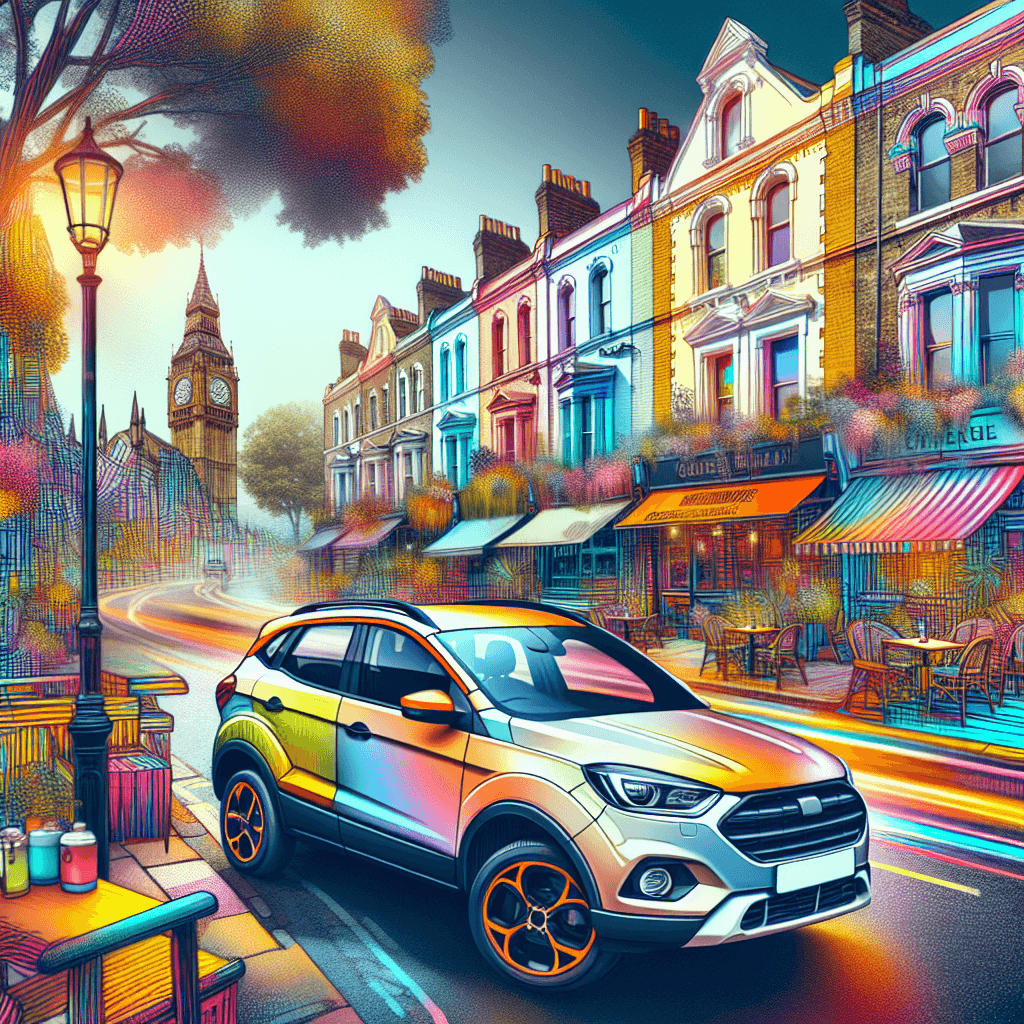 City car in lively Clapham streets, restaurants, and shops