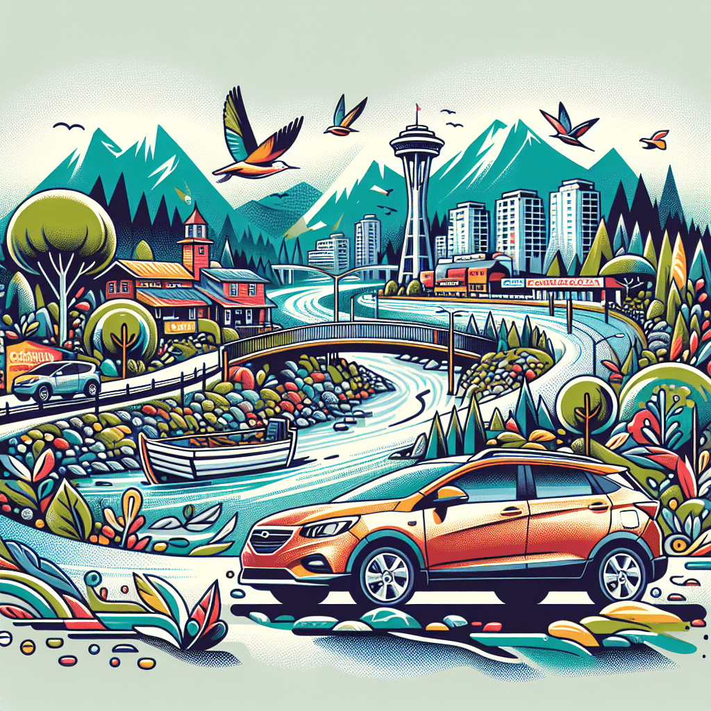 City car by Coquitlam river, Poco trail, trees and birds