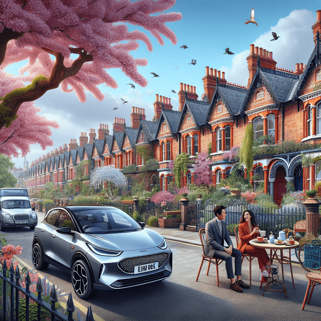 City car in vibrant Didsbury, Victorian houses, cafe culture