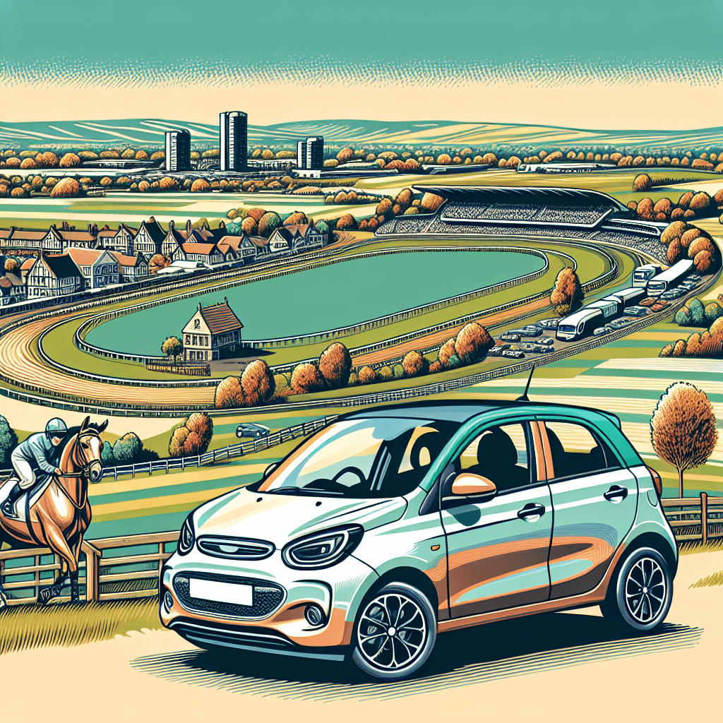 City car in Newmarket with horse racing tracks