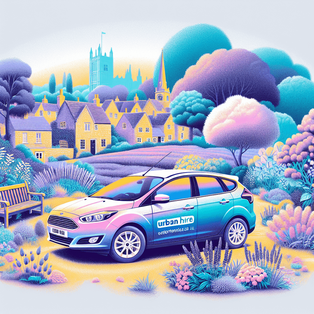 Urban car surrounded by Sutton's lavender fields and woodland cottages