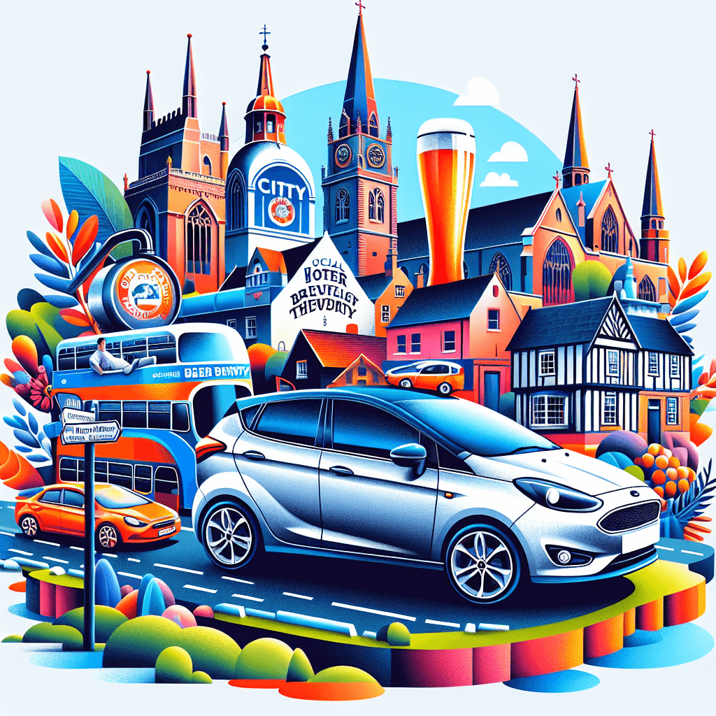 City car in vibrant Wellingborough with Redwell brewery and Castle Theatre