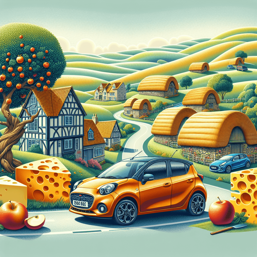 City car on a Somerset countryside drive, cider and cheese included