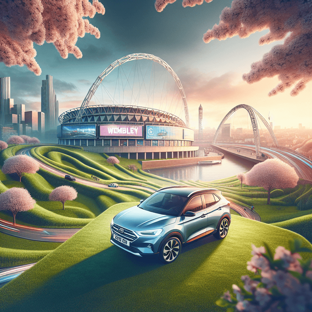 City car hire in joyful Wembley scenery with iconic landmarks
