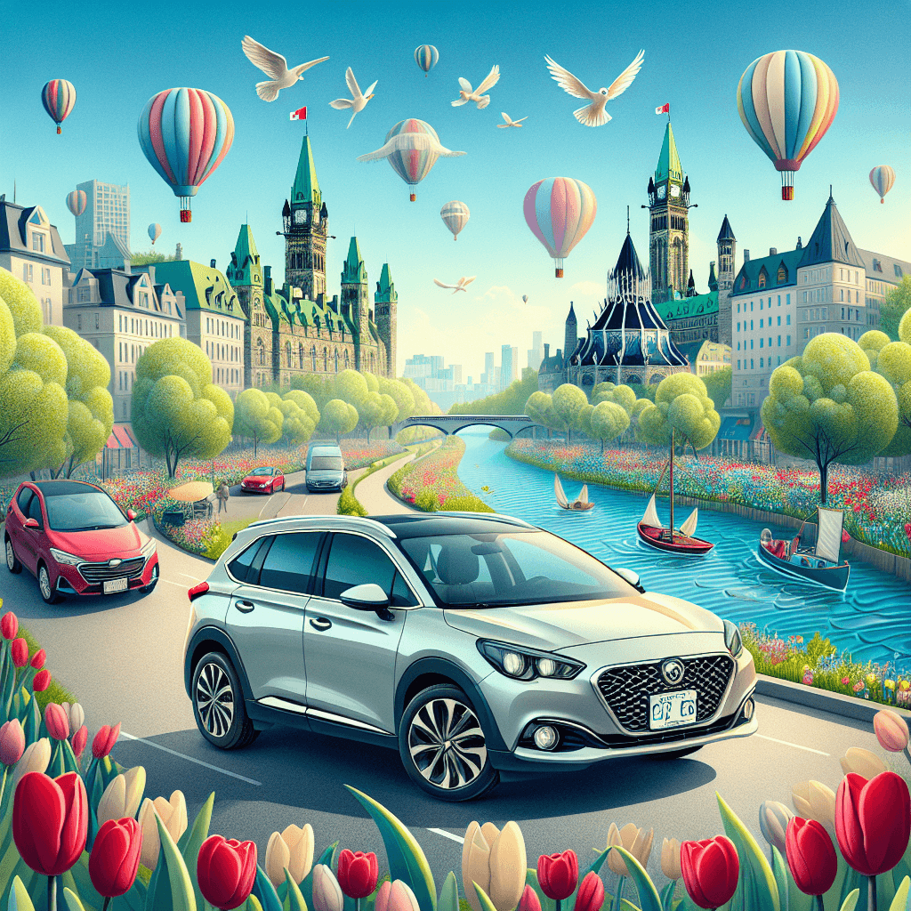 City car, hot air balloons, birds, Rideau Canal, blooming tulips